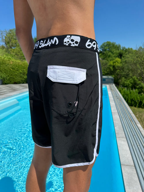 MOŠKE KOPALNE HLAČE | BOARDSHORT | 4 WAYS STRETCH | BLACK & WHITE
