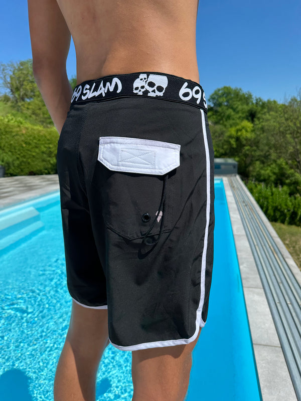 MOŠKE KOPALNE HLAČE | BOARDSHORT | 4 WAYS STRETCH | BLACK & WHITE