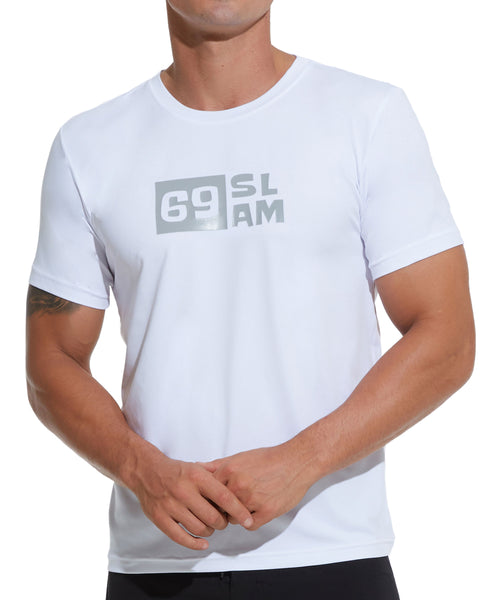Herren Badeshirt | UPF 50+ | KURZARM | 69 STAMP WEISS