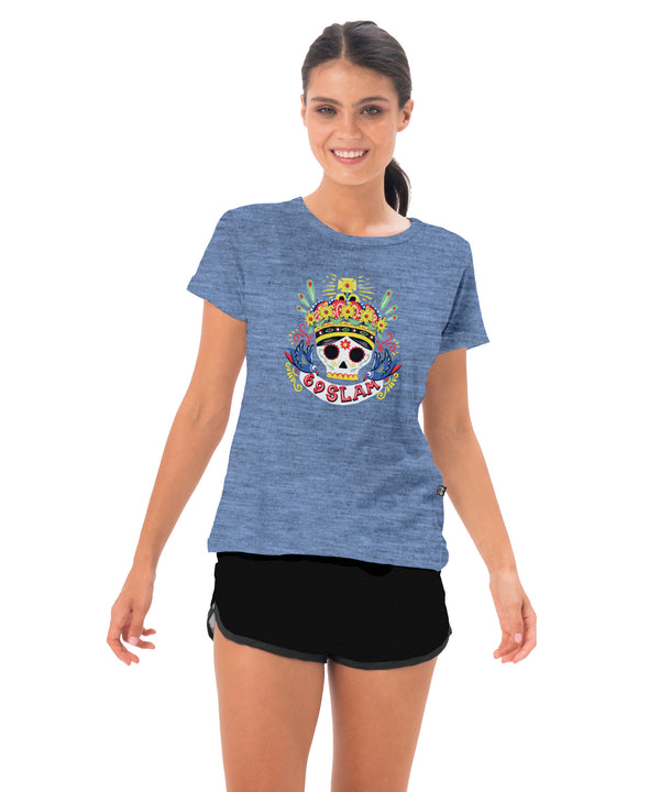 Damen-T-Shirt | KURZARM | CALAVERA KING | BLAU