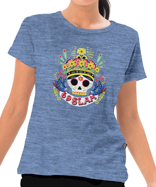 Damen-T-Shirt | KURZARM | CALAVERA KING | BLAU