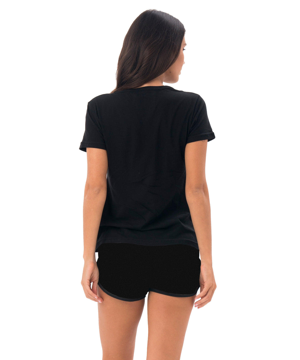 Damen-T-Shirt | KURZARM | HIPSTER PINE | SCHWARZ