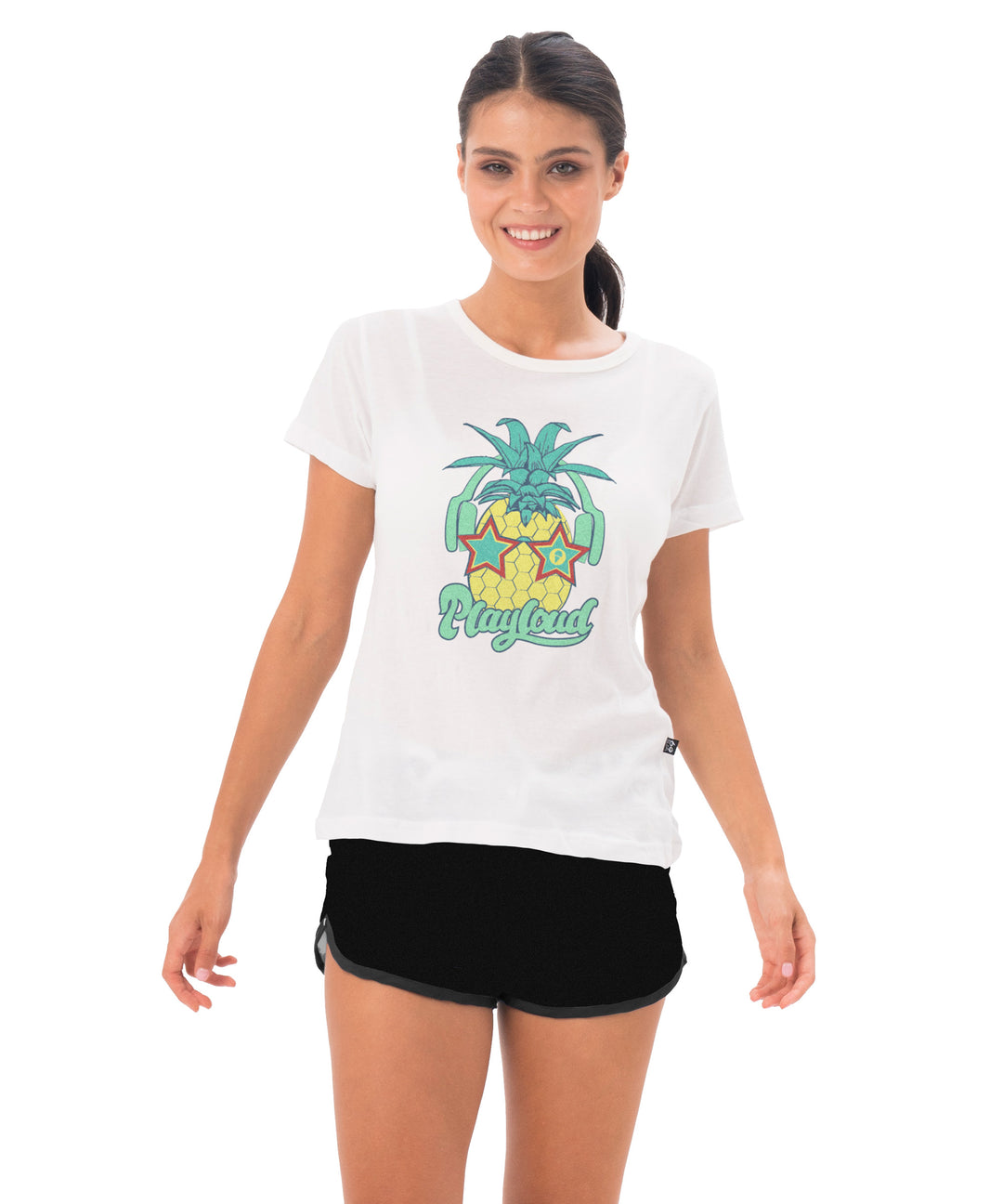 Women's T-shirt | SHORT SLEEVE | HIPSTER PINE | WHITE