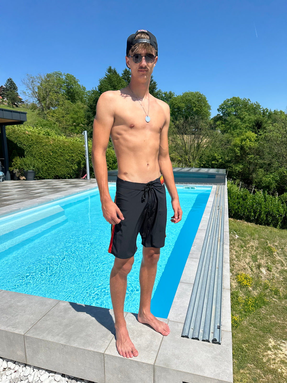 HERREN BADEHOSE | BOARDSHORTS | 4-WEGE-STRETCH | BLACK TALLOW