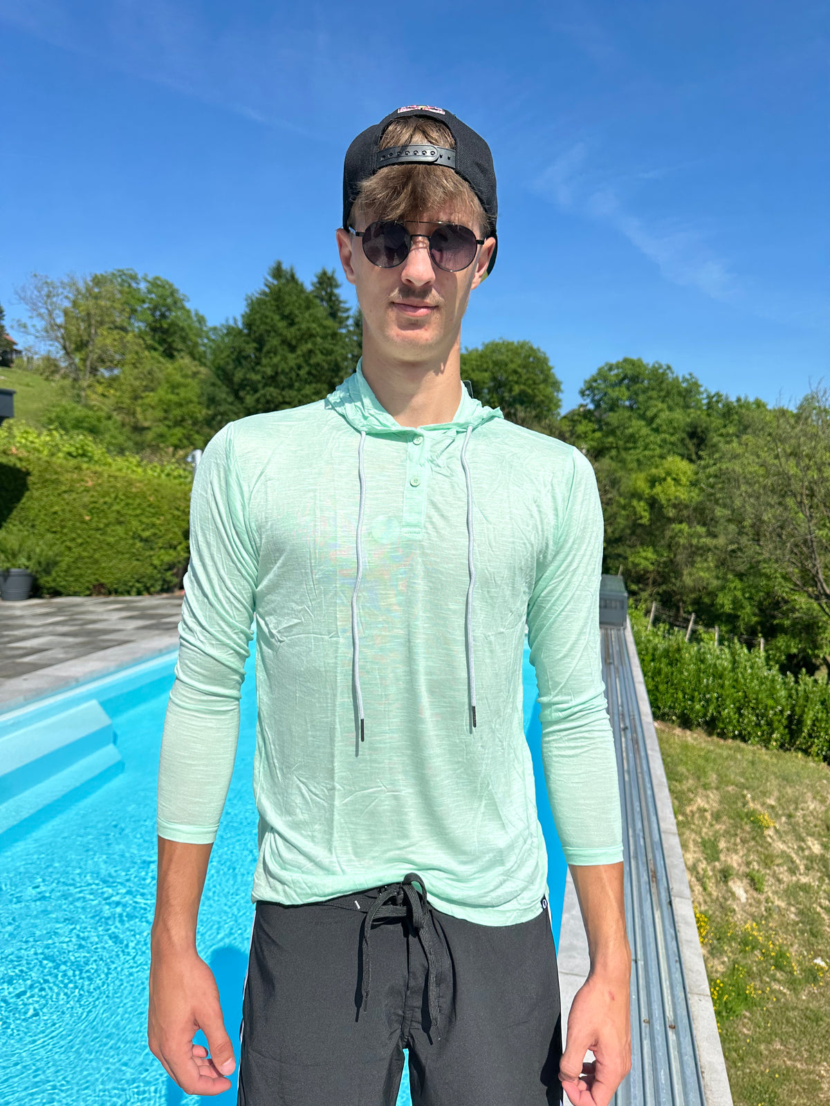 Herren-T-Shirt | MIT KAPUZE | MINTGRÜN