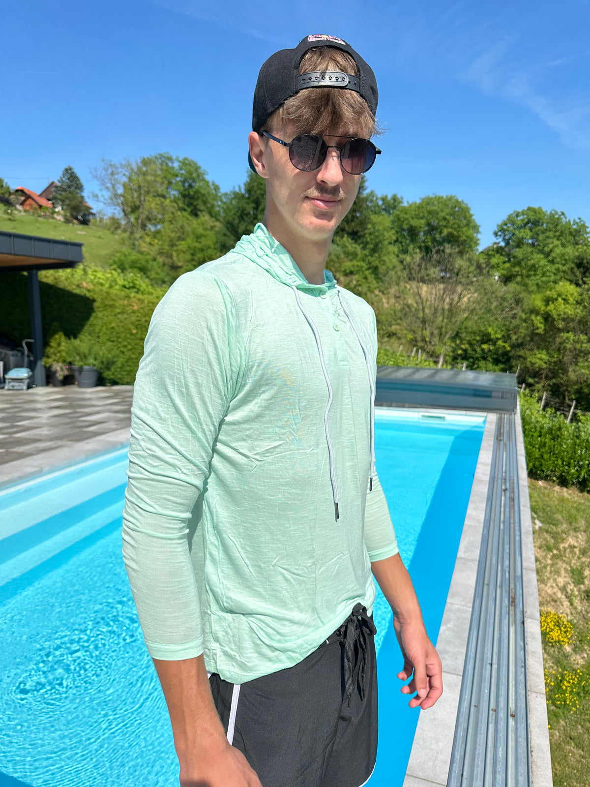 Herren-T-Shirt | MIT KAPUZE | MINTGRÜN