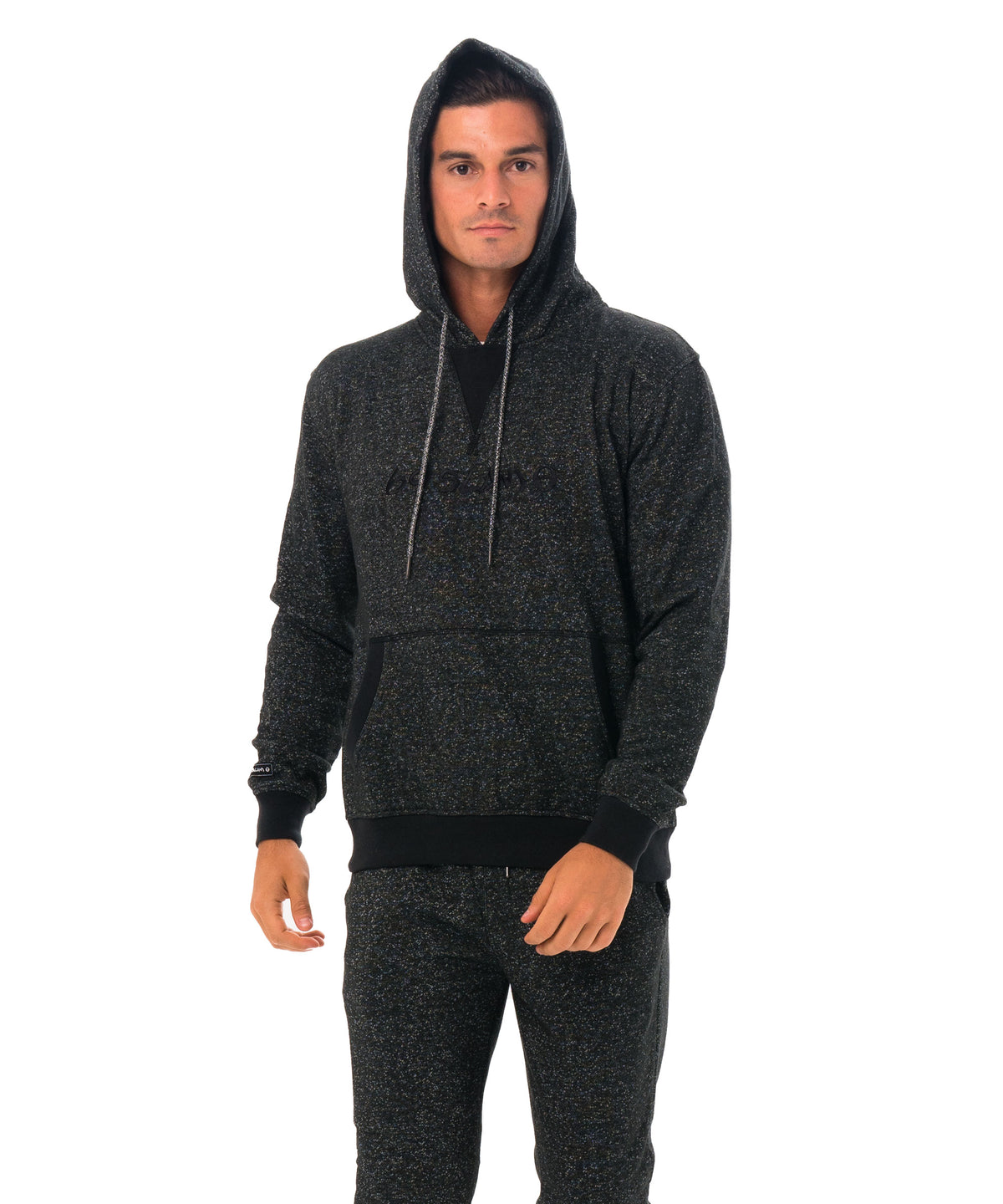 Herrenpullover | HOODIE | DUNKELGRAU MELIERT