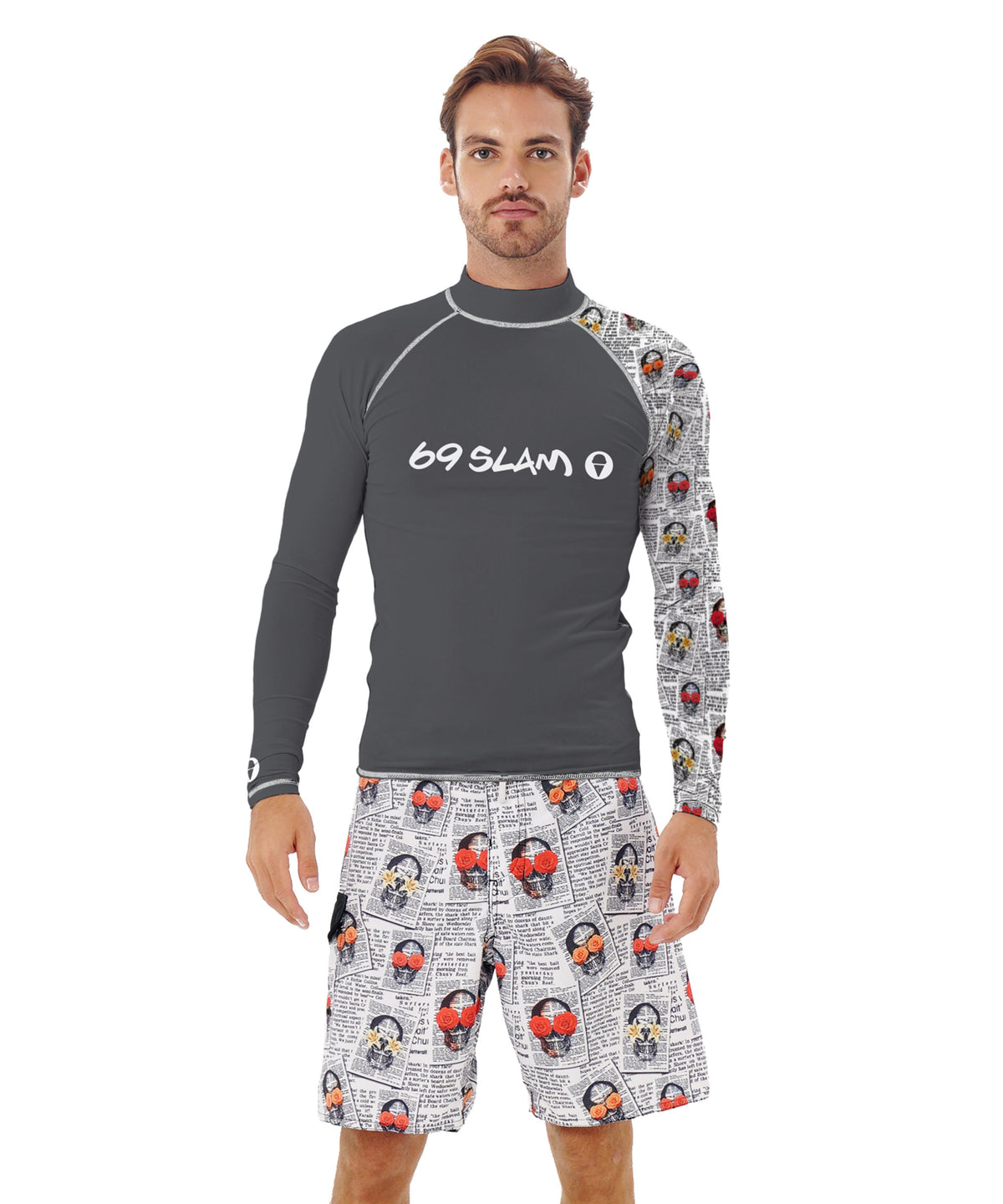 Herren-Badeshirt | UPF30+ | LANGARM | NEWSPAPER