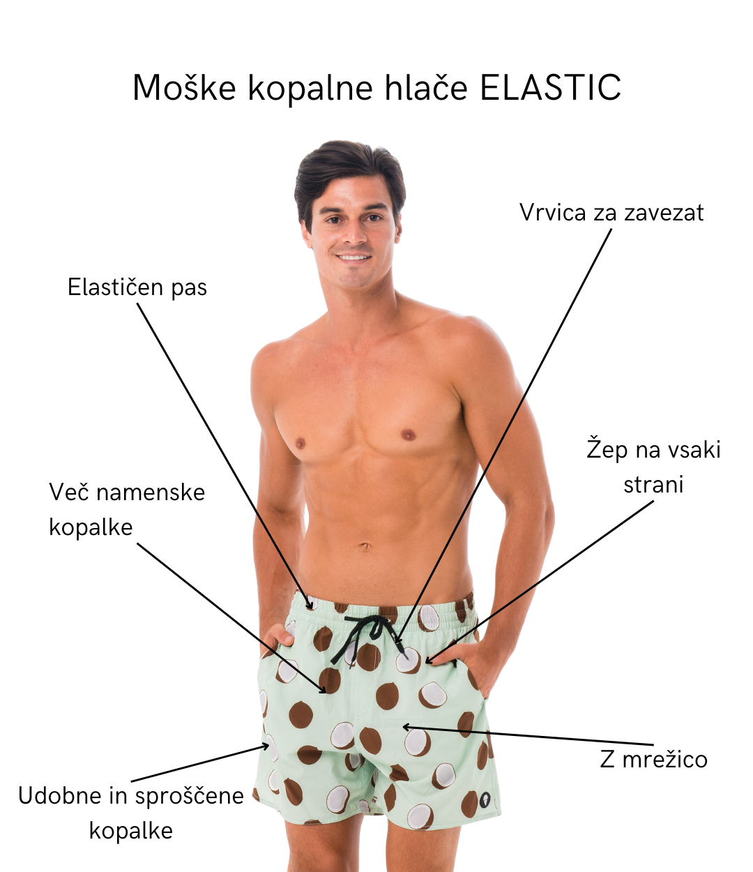 MEN'S SWIM TRUNKS | ELASTIC | MEXI-DUO