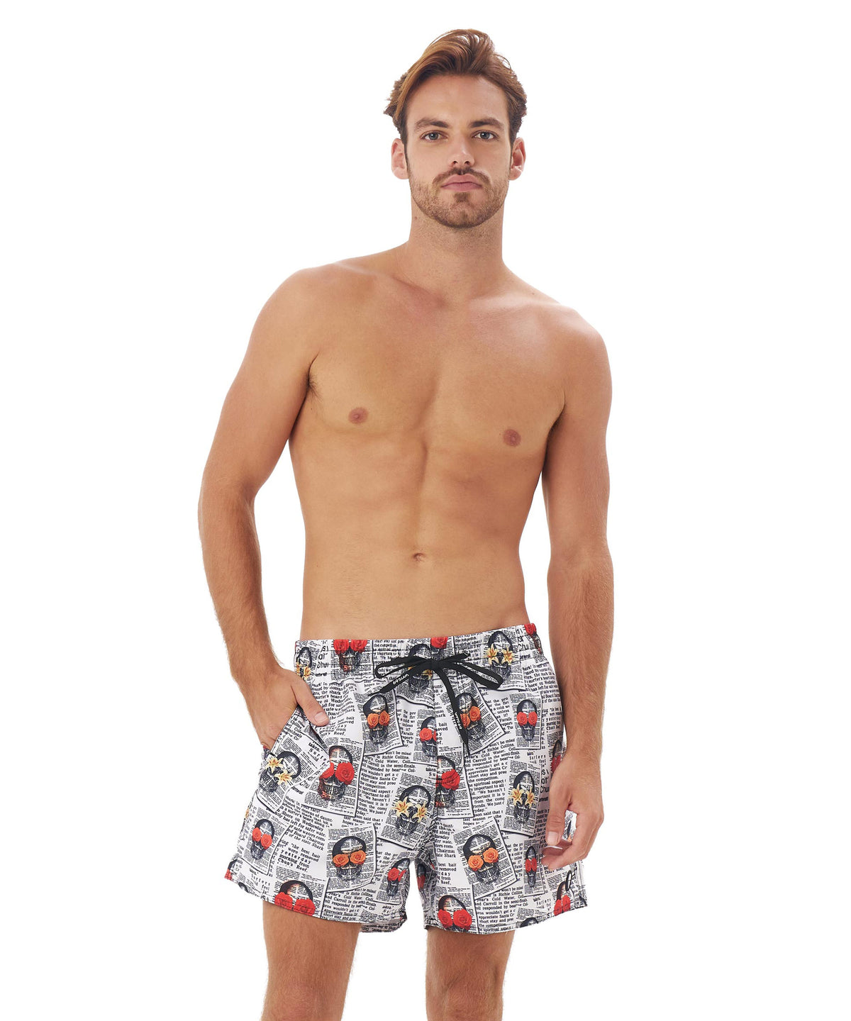 MEN'S SWIM TRUNKS | ELASTIC | NEWSPAPER