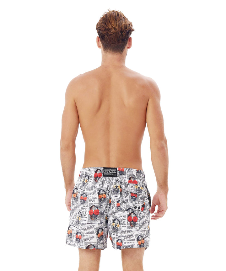 MEN'S SWIMMING PANTS | ELASTIC | NEWSPAPER