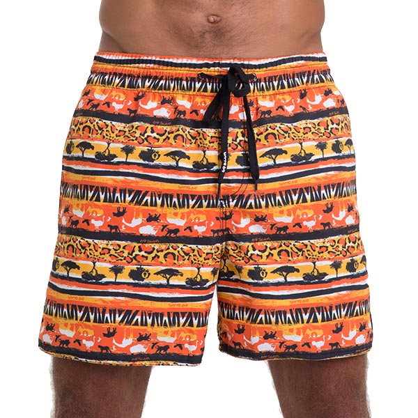 MEN'S SWIMMING PANTS | ELASTIC | ORANGE SAVANNAH