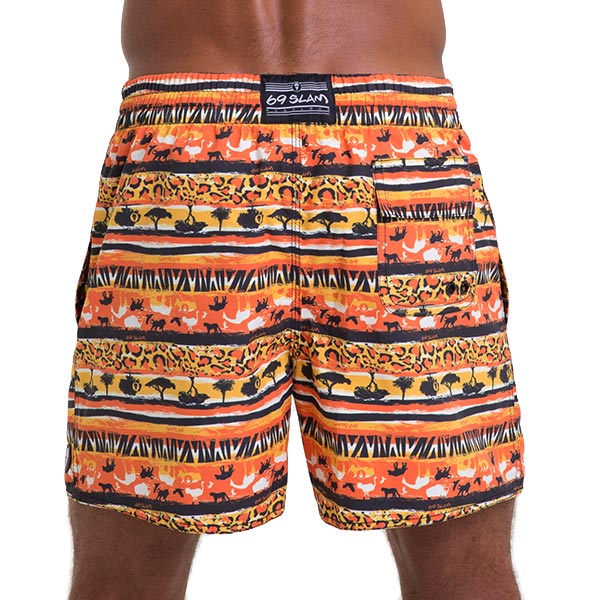 MEN'S SWIMMING PANTS | ELASTIC | ORANGE SAVANNAH