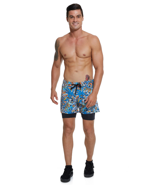Herren Sportshorts 2 in 1 | EXOTIC SEA