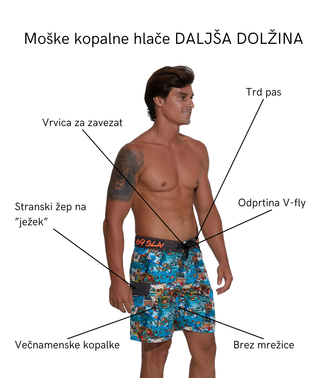 Moške kopalne hlače | LONG LENGHT | TOTEM MASK