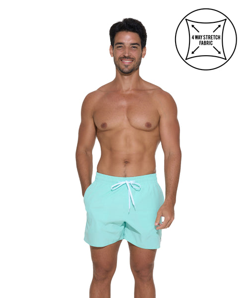 Moške kopalne hlače | 4 WAYS STRETCH | ELASTIC | PLAIN AQUA GREEN