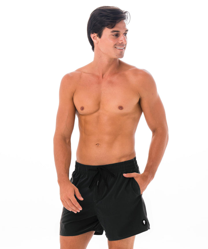 Men's Swimming Trunks | ELASTIC | 4 WAYS STRETCH | BLACK