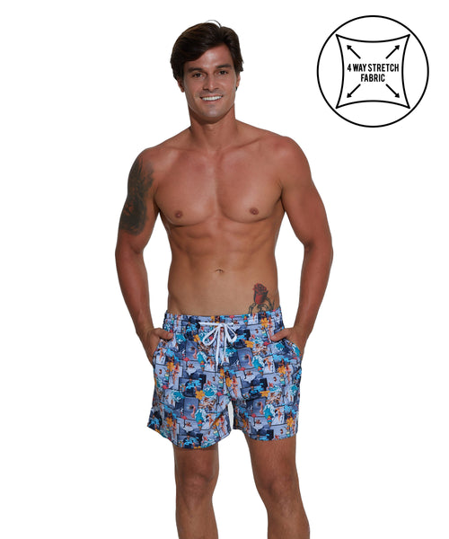 Herren Badehose | 4 WEGE STRETCH | ELASTISCH | SUMMER YACHT