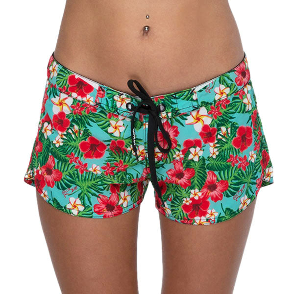 Women's swimming trunks | 4 WAYS STRETCH | TROPICAL FLOWER