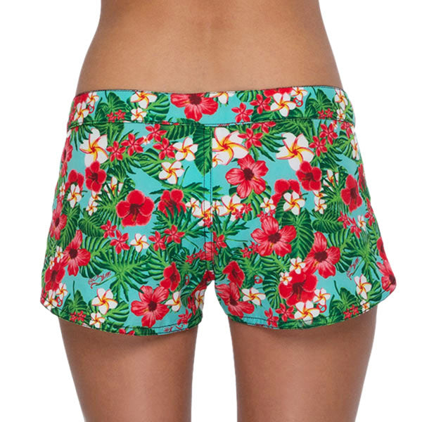 Women's swimming trunks | 4 WAYS STRETCH | TROPICAL FLOWER