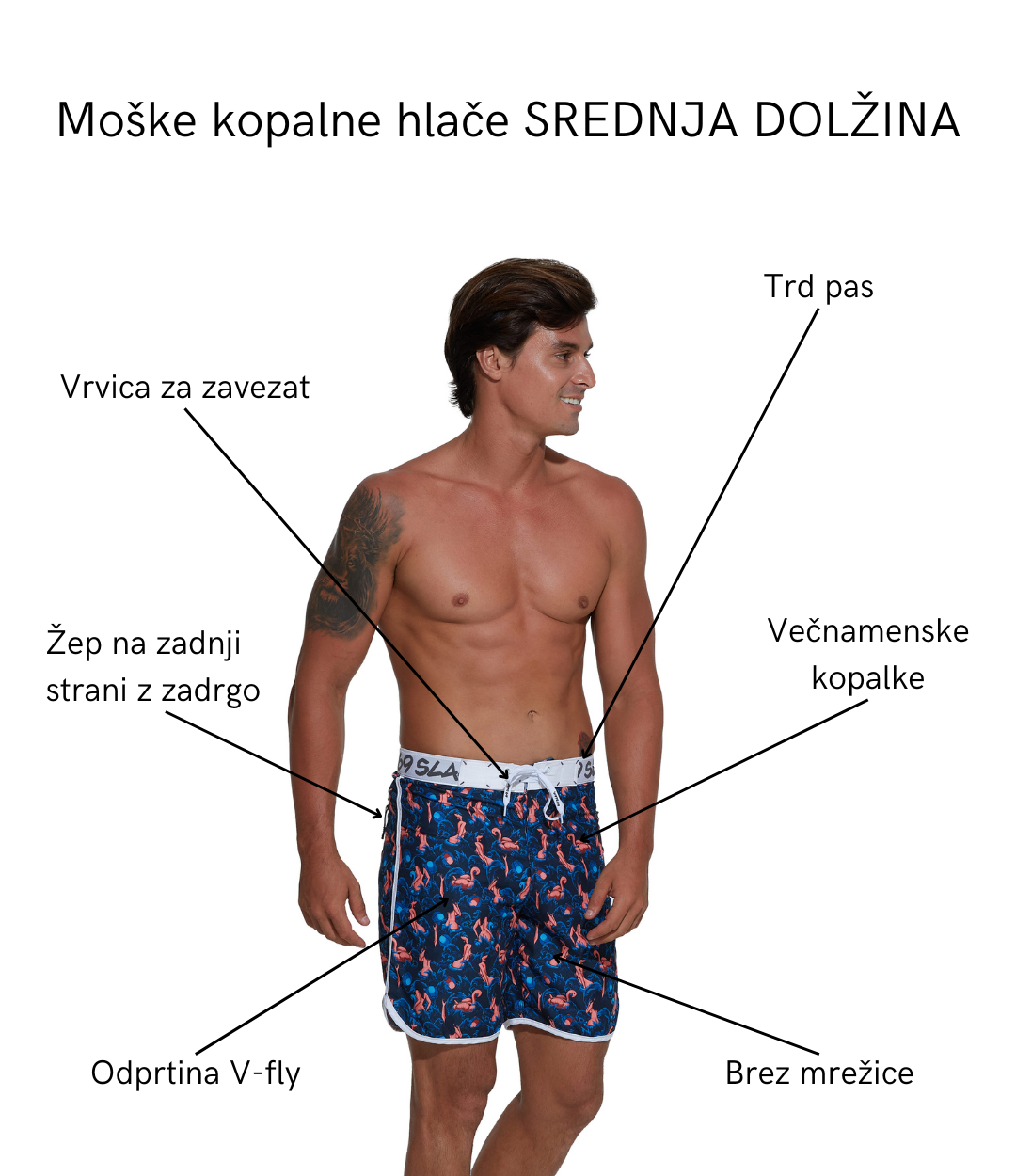 Men's swim shorts | MEDIUM LENGTH | SAVANA ORANGE