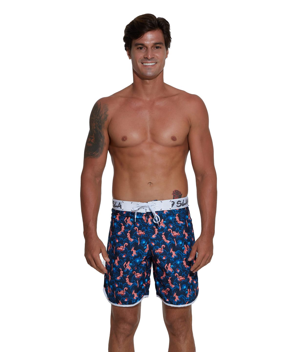 Men's swim trunks | MEDIUM LENGTH | GETTING WET DARK