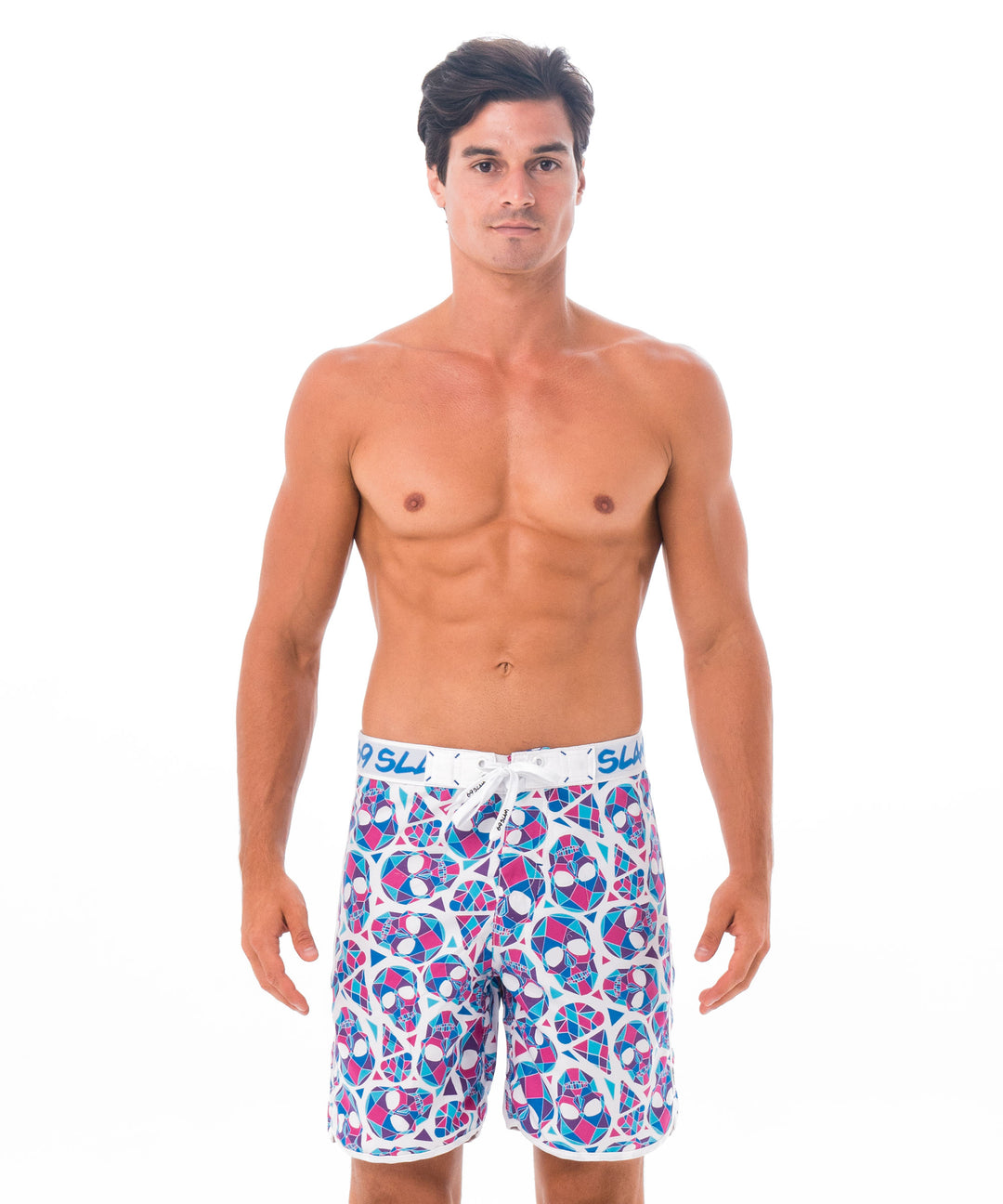 Men's Swimming Trunks | MEDIUM LENGTH | SKULLMOND WHITE