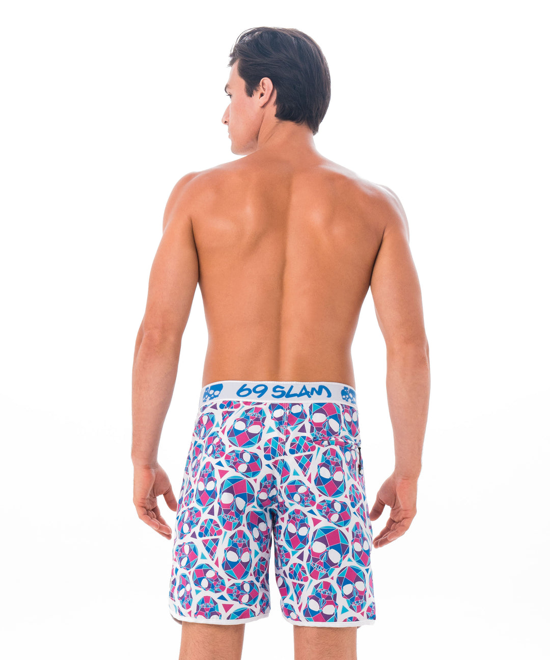 Men's Swimming Trunks | MEDIUM LENGTH | SKULLMOND WHITE