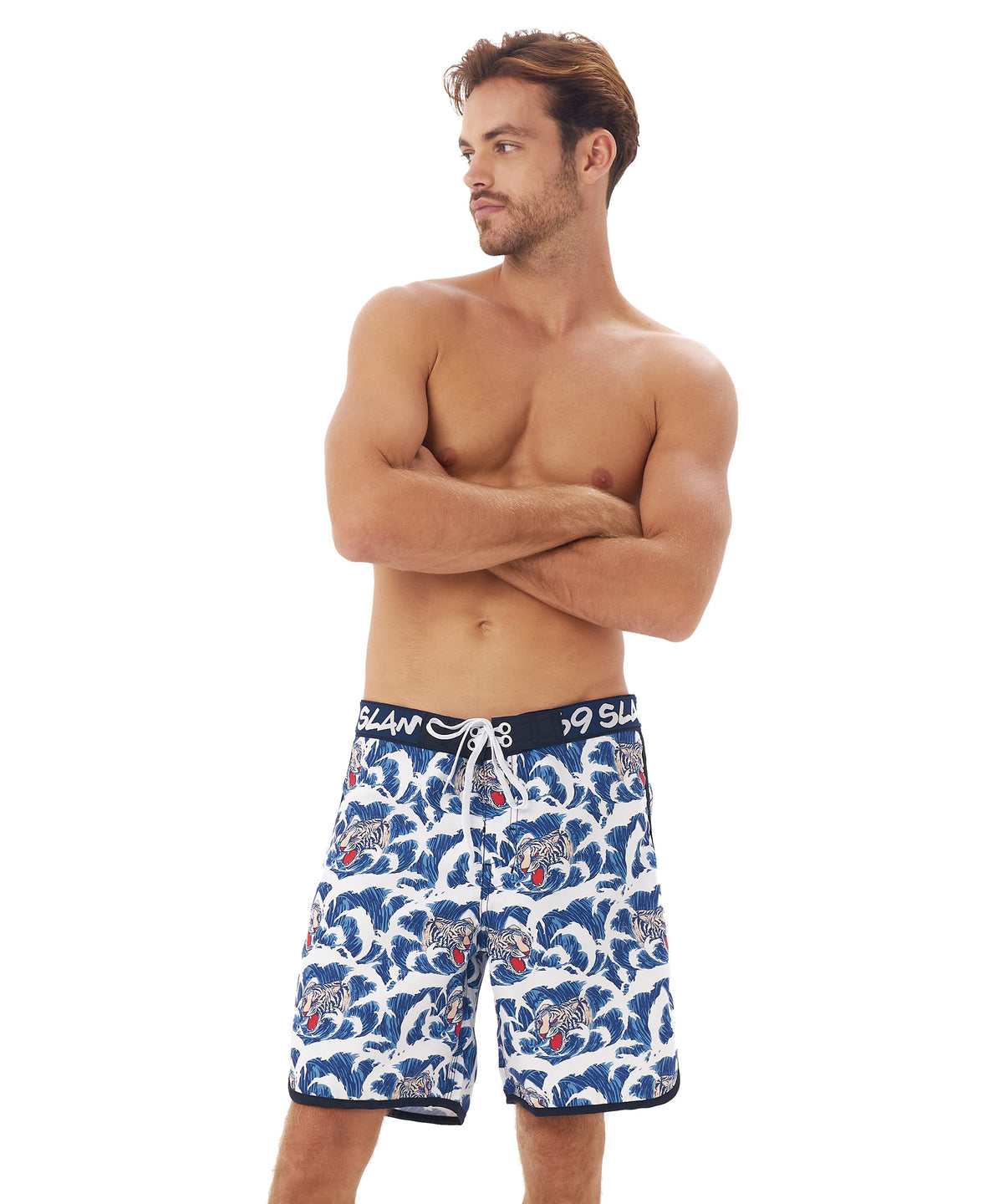 Men's swim shorts | MEDIUM LENGTH | TIGER WAVES