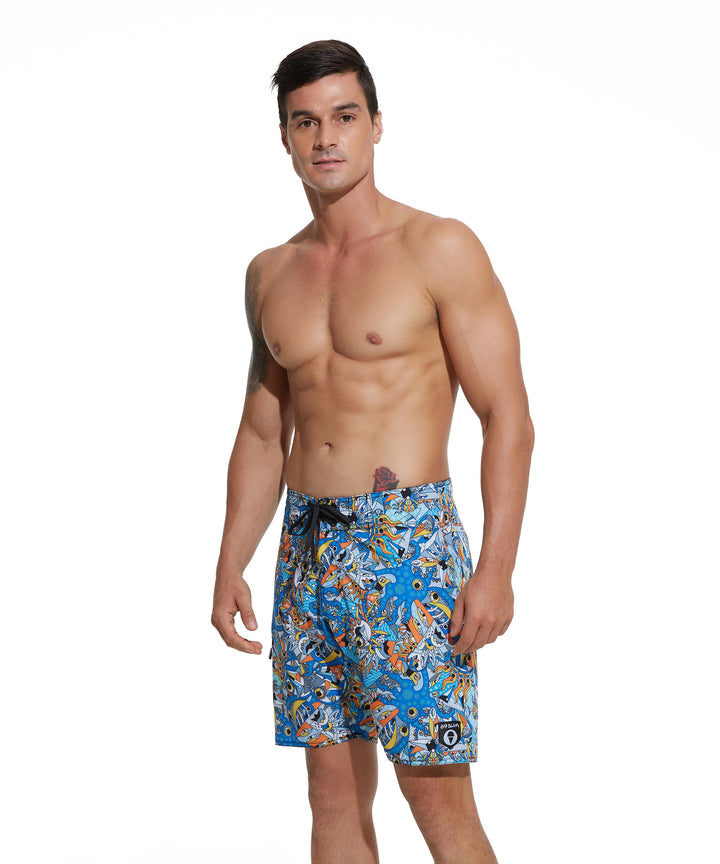 Men's Swimming Trunks | BOARDSHORT | 4 WAYS STRETCH | EXOTIC SEA