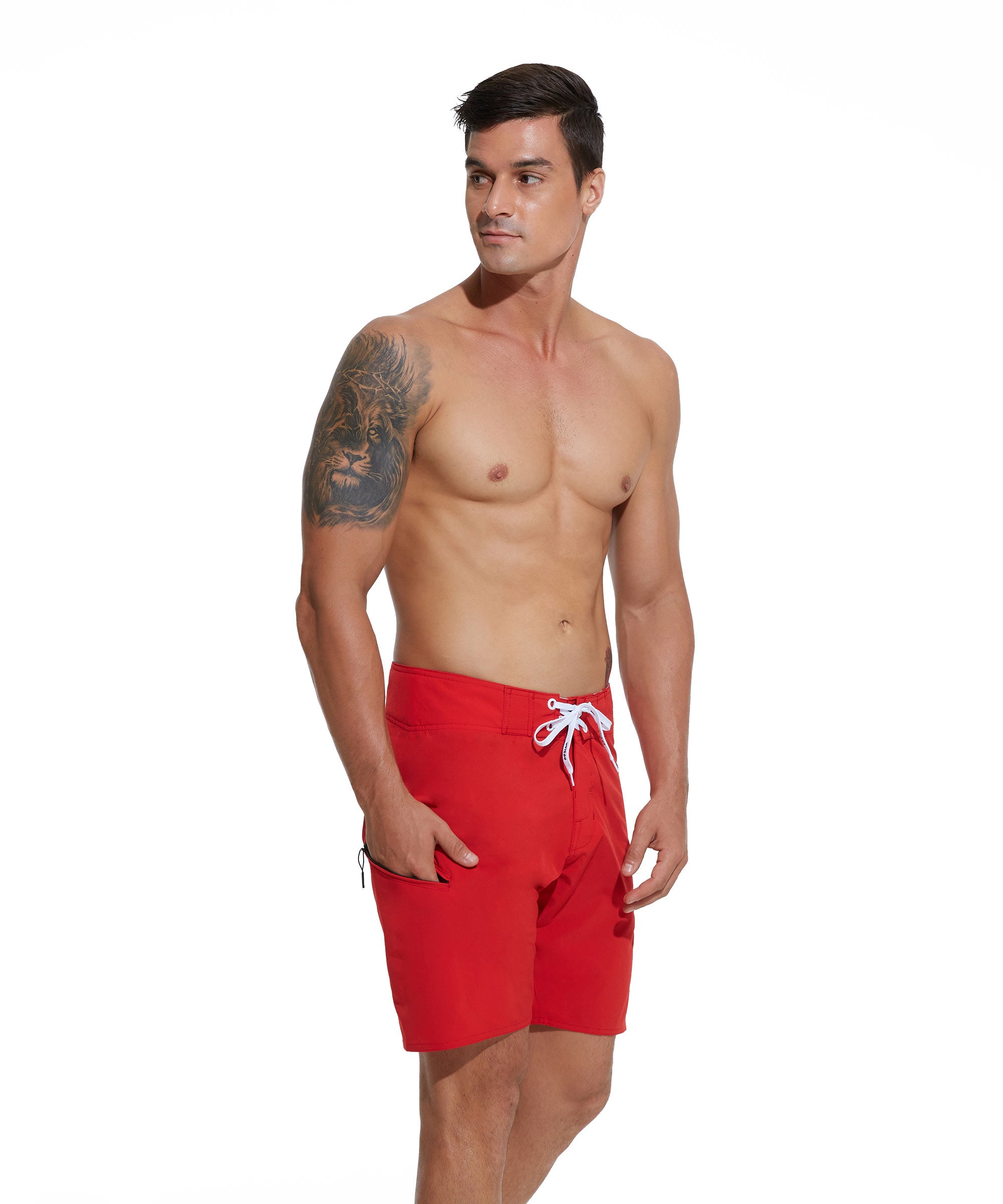 Moške kopalne hlače | BOARDSHORT | 4 WAYS STRETCH | RED