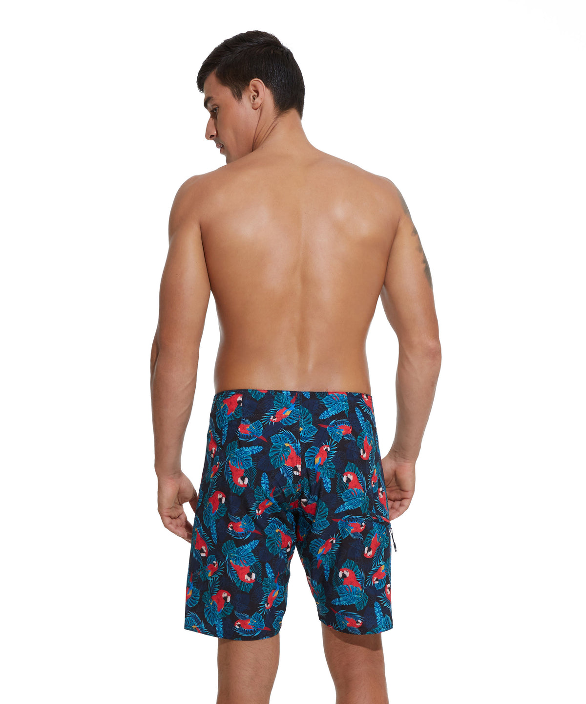 Herren Badeshorts | BOARDSHORT | 4-WEGE-STRETCH | TROPISCHE PAPAGEIEN