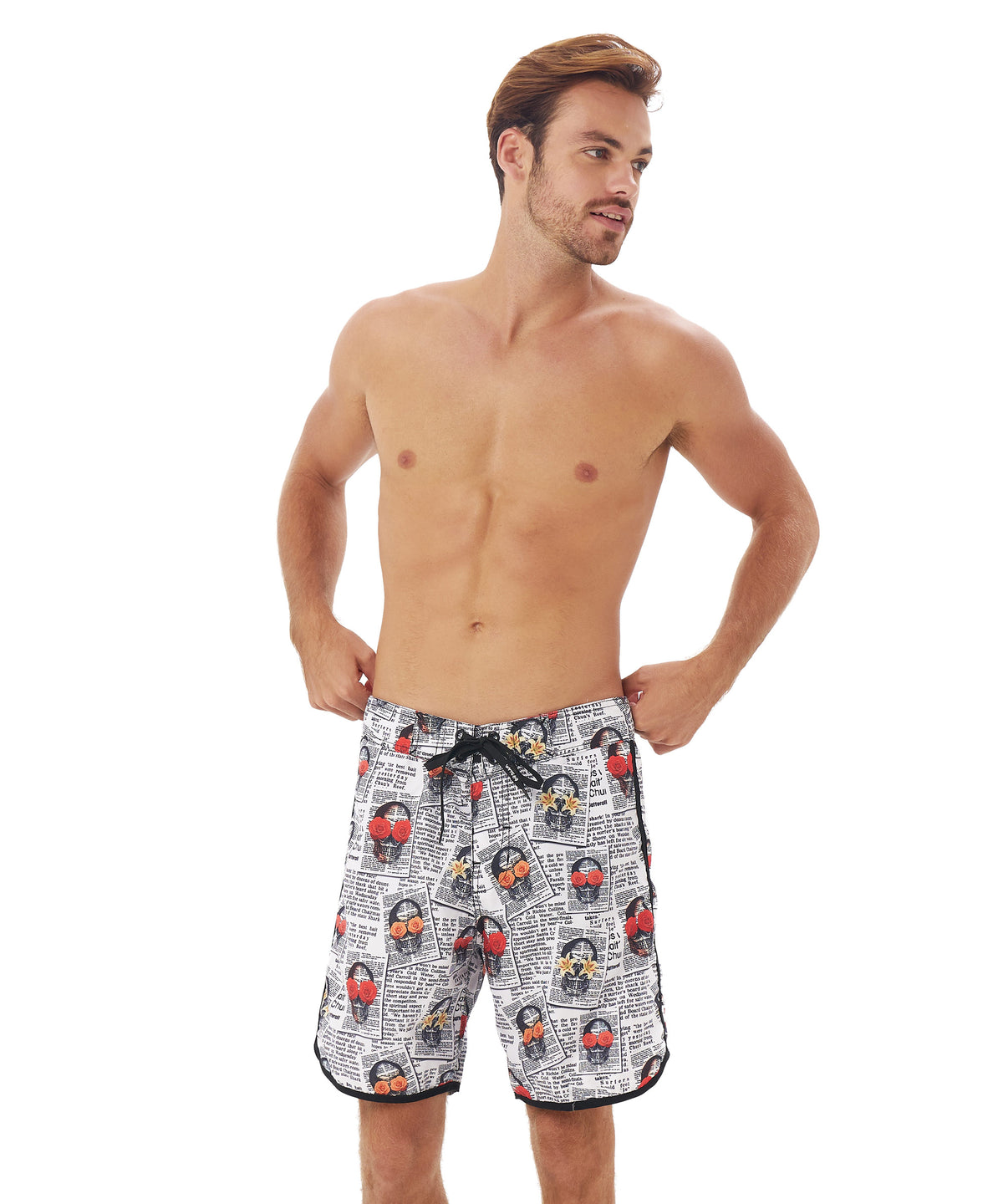 Badeshorts für Herren | MITTELLANG | NEWSPAPER